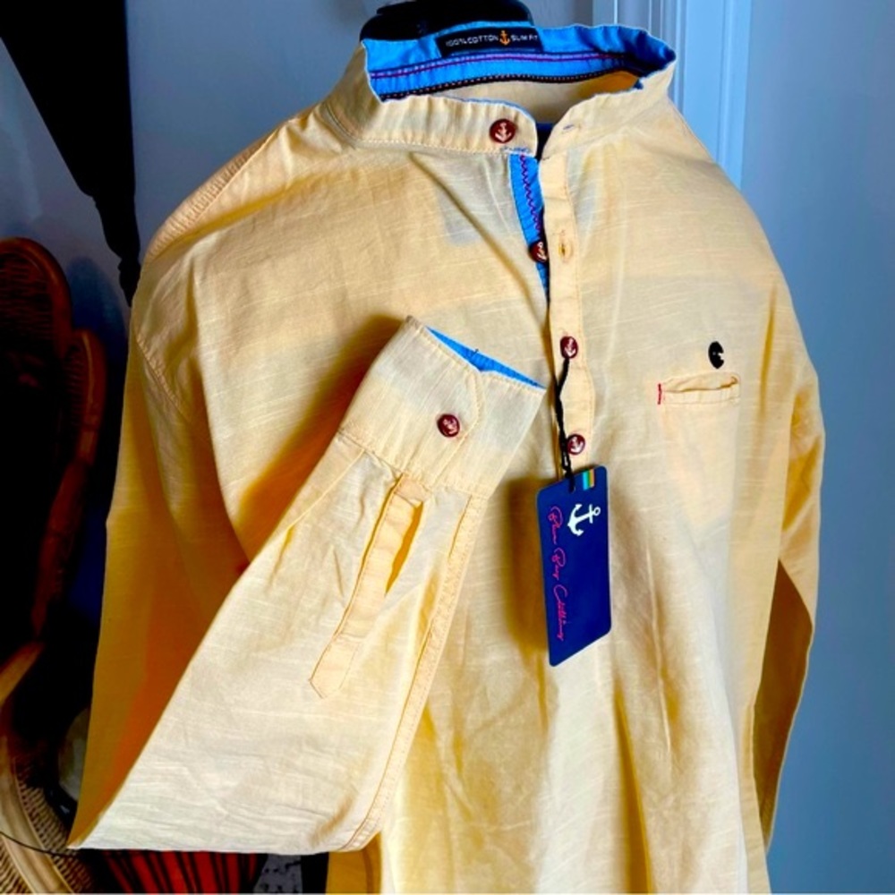 Blue Bay Clothing Men’s Pullover Cotton Shirt! New!  Medium
